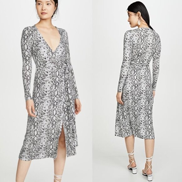 NWT GOOD AMERICAN Snake Print Wrap Dress C0191 & C0192 - Picture 7 of 15